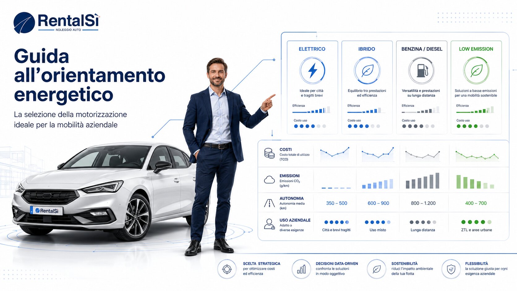 Guida all'orientamento energetico: la selezione della motorizzazione ideale per la mobilità aziendale